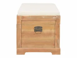 Best vidaxl Baúl de almacenamiento con cojín 80x40x40 cm MDF Color natural claro