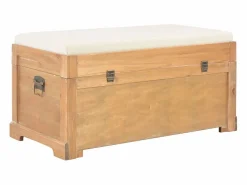 Best vidaxl Baúl de almacenamiento con cojín 80x40x40 cm MDF Color natural claro