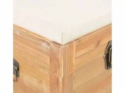 Best vidaxl Baúl de almacenamiento con cojín 80x40x40 cm MDF Color natural claro