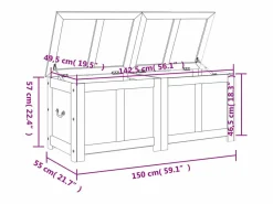 vidaxl Baúl de almacenamiento con tapa madera maciza de acacia marrón