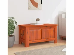 Baúl de almacenamiento con tapa madera maciza de acacia marrón ES991323 Marru00f3n
