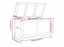 vidaxl Baúl de almacenamiento con tapa madera maciza de acacia marrón