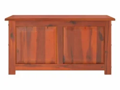 Baúl de almacenamiento con tapa madera maciza de acacia marrón ES732492