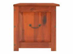 Baúl de almacenamiento con tapa madera maciza de acacia marrón ES732492