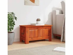 Clearance Baúl de almacenamiento con tapa madera maciza de acacia marrón ES387578 Baúl Y Arcón