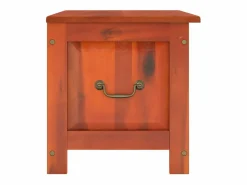 Best Baúl de almacenamiento con tapa madera maciza de acacia marrón Baúl Y Arcón