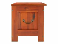 Clearance Baúl de almacenamiento con tapa madera maciza de acacia marrón Baúl Y Arcón