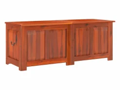 New Baúl de almacenamiento con tapa madera maciza de acacia marrón ES411412 Marru00f3n