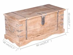 Baúl de almacenamiento de madera de acacia ES910719