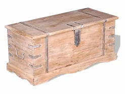 vidaxl Baúl de almacenamiento de madera de acacia