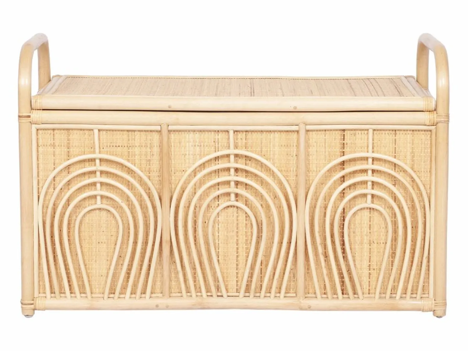 OZAIA Baúl de almacenamiento de mimbre trenzado, An.91 x P. 48 x Al. 58 cm, Natural, LUMORA