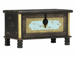 Baúl de almacenamiento madera de mango 80x40x45 cm ES967696