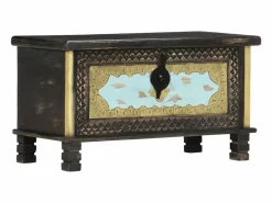 Baúl de almacenamiento madera de mango 80x40x45 cm ES967696