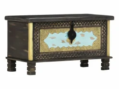 Hot Baúl de almacenamiento madera de mango 80x40x45 cm Baúl Y Arcón