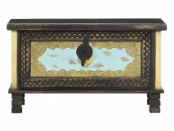 Hot Baúl de almacenamiento madera de mango 80x40x45 cm Baúl Y Arcón