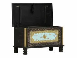 Hot Baúl de almacenamiento madera de mango 80x40x45 cm Baúl Y Arcón