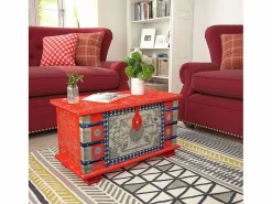 vidaxl Baúl de almacenamiento madera de mango 80x40x45 cm