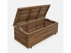 Online Sweeek Baúl de jardín de madera, 110l marrón Marru00f3n