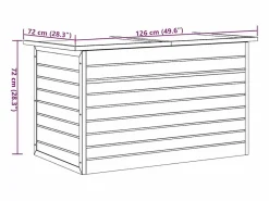 vidaxl Baúl de jardín de madera 126x72x72 cm
