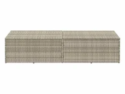 Baúl de jardín claro 220x50x58 cm ratán