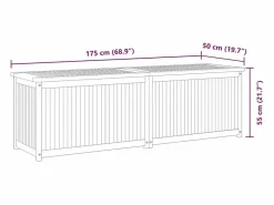 vidaxl Baúl de jardín madera maciza de teca 175x50x55 cm