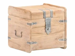 Online Baúl de madera maciza de acacia 40x40x40 cm Baúl Y Arcón