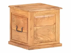 Sale vidaxl Baúl de madera maciza de acacia 40x40x40 cm Color natural claro