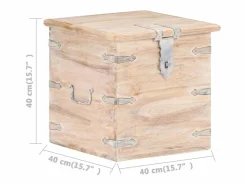 vidaxl Baúl de madera maciza de acacia 40x40x40 cm