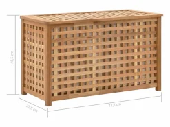 New Baúl de ropa 77,5x37,5x46,5 cm Madera maciza de nogal Cesto De Ropa