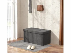 New Baúl Hivea tapizado acolchado plegable oscuro 38x76x38 cm Baúl Y Arcón