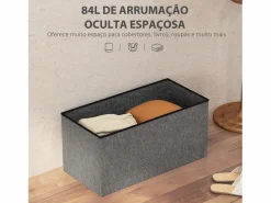 New Baúl Hivea tapizado acolchado plegable oscuro 38x76x38 cm Baúl Y Arcón
