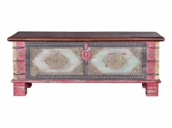 Clearance Giner y colomer Baúl madera de mango rojo envejecido y cerezo Marru00f3n