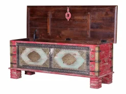 Clearance Giner y colomer Baúl madera de mango rojo envejecido y cerezo Marru00f3n