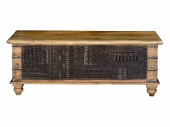 Best Baúl madera de mango y detalles oscuros Baúl Y Arcón|Accesorios De Almacenaje