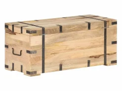 New Baúl madera maciza de mango 90x40x40 cm ES568067 Baúl Y Arcón