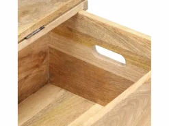 vidaxl Baúl madera maciza de mango 90x40x45 cm