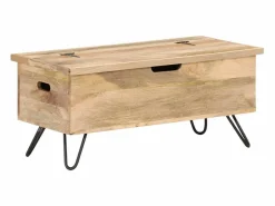 vidaxl Baúl madera maciza de mango 90x40x45 cm