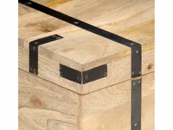 Outlet Baúl madera maciza de mango 90x40x40 cm Baúl Y Arcón