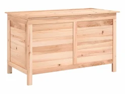 Clearance vidaxl Baúl para cojines de jardín madera maciza abeto 99x50x56,5 cm Color natural claro