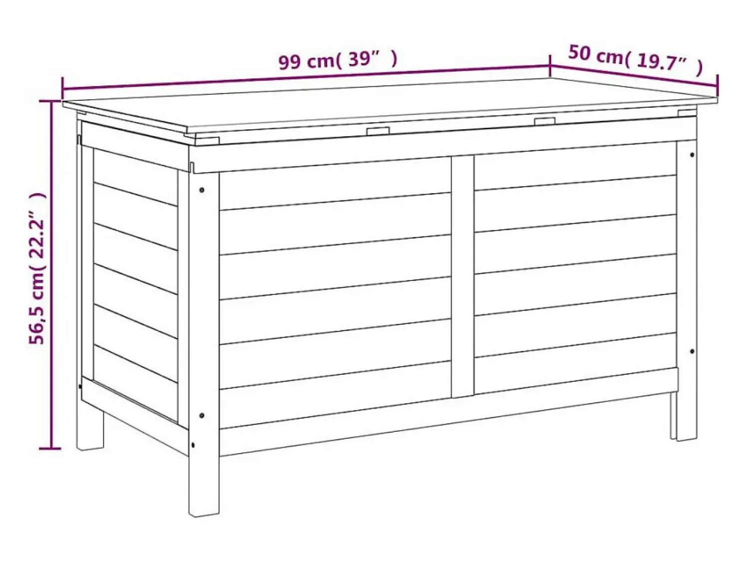 Clearance vidaxl Baúl para cojines de jardín madera maciza abeto 99x50x56,5 cm Color natural claro