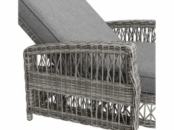 Discount ModernLuxe Balancín Ajustable en 4 Posiciones para Terraza en ratán Resistente a la Intemperie y a la Corrosión, Gris