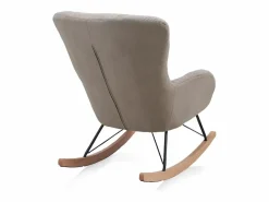 Balancín tapizado en , patas metal y patín madera de haya Sillón Balancín