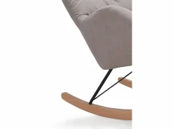 Balancín tapizado en , patas metal y patín madera de haya Sillón Balancín