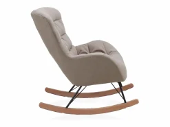 Balancín tapizado en , patas metal y patín madera de haya Sillón Balancín