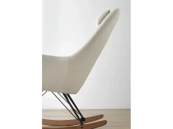 Balancín tapizado, patas metal y patín de madera de haya