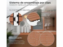 Baldosas de exterior – madera composite WPC, antideslizantes, set de 6 (1.08 m²)