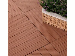 Baldosas de exterior – madera composite WPC, antideslizantes, set de 6 (1.08 m²)