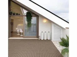 Baldosas de exterior – madera composite WPC, antideslizantes, set de 6 (1.08 m²) – Yoevu