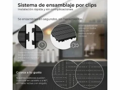 Discount Baldosas de exterior – madera composite WPC, antideslizantes, set de 6 (1.08 m²) – Yoevu Gris antracita