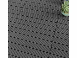 Discount Baldosas de exterior – madera composite WPC, antideslizantes, set de 6 (1.08 m²) – Yoevu Gris antracita